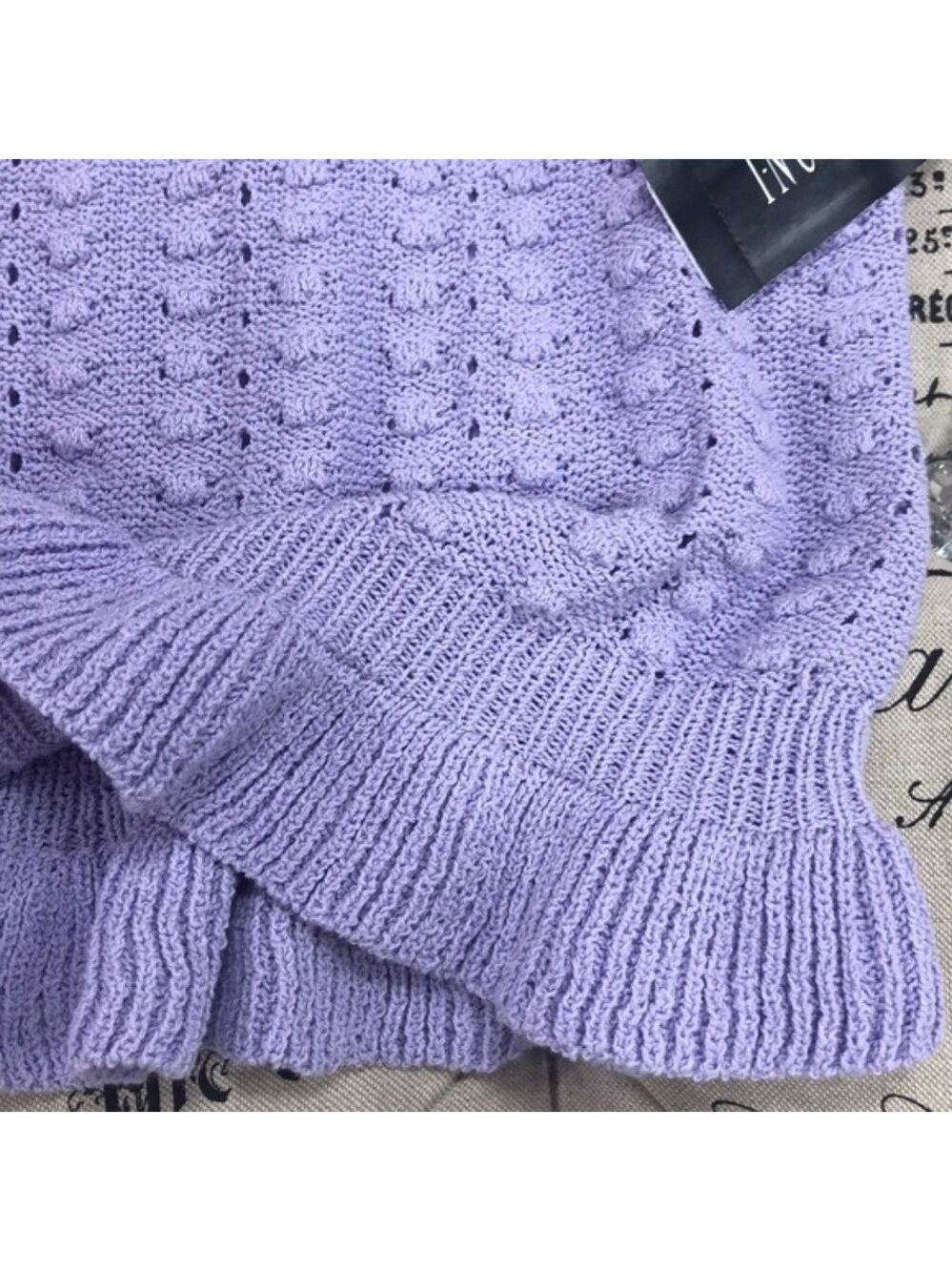 I.N.C Popcorn Stitch Ruffle Sweater - Picture 4 of 6